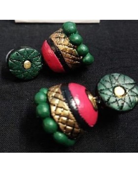 Handpainted Terracotta Jewellery – Ear rings Handpainted Terracotta Jewellery – Ear rings